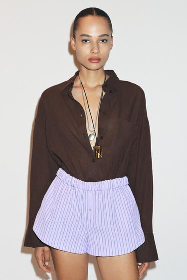 Zara TURN-UP WAIST MINI SHORTS - 692