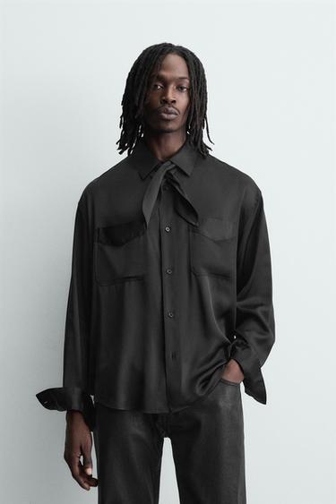 FLOWING BANDANA SHIRT - Black by Zara