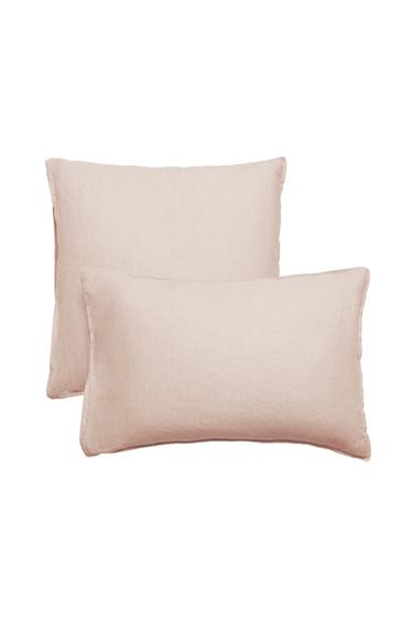 WASHED LINEN PILLOWCASE - Pink by Zara