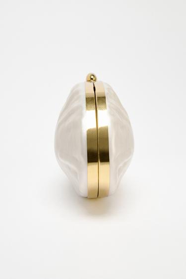 PEARL-EFFECT CLUTCH BAG - white by Zara - Image 3