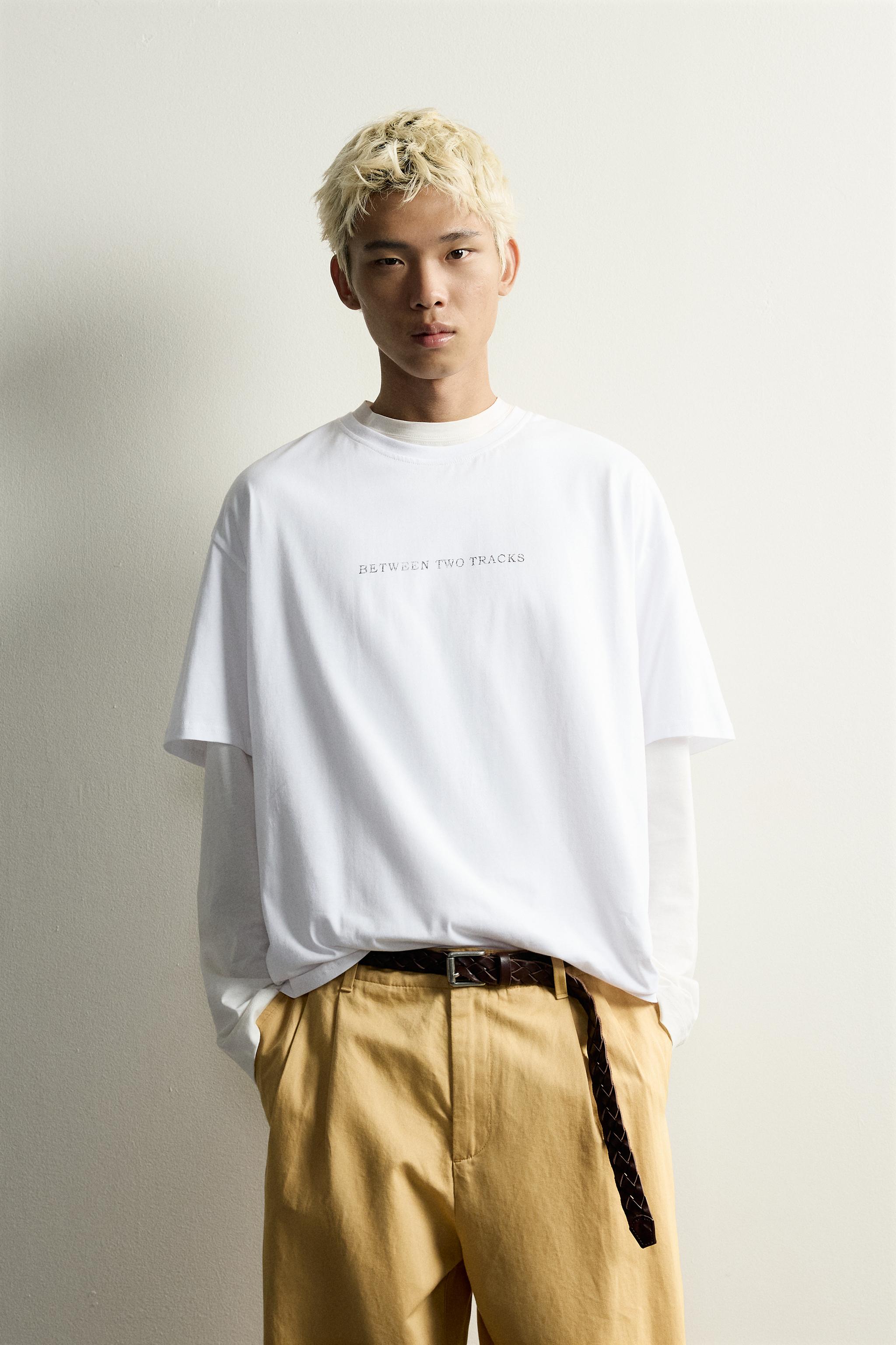 Zara DESENLİ YAMALI RELAXED FIT T-SHIRT görsel 2