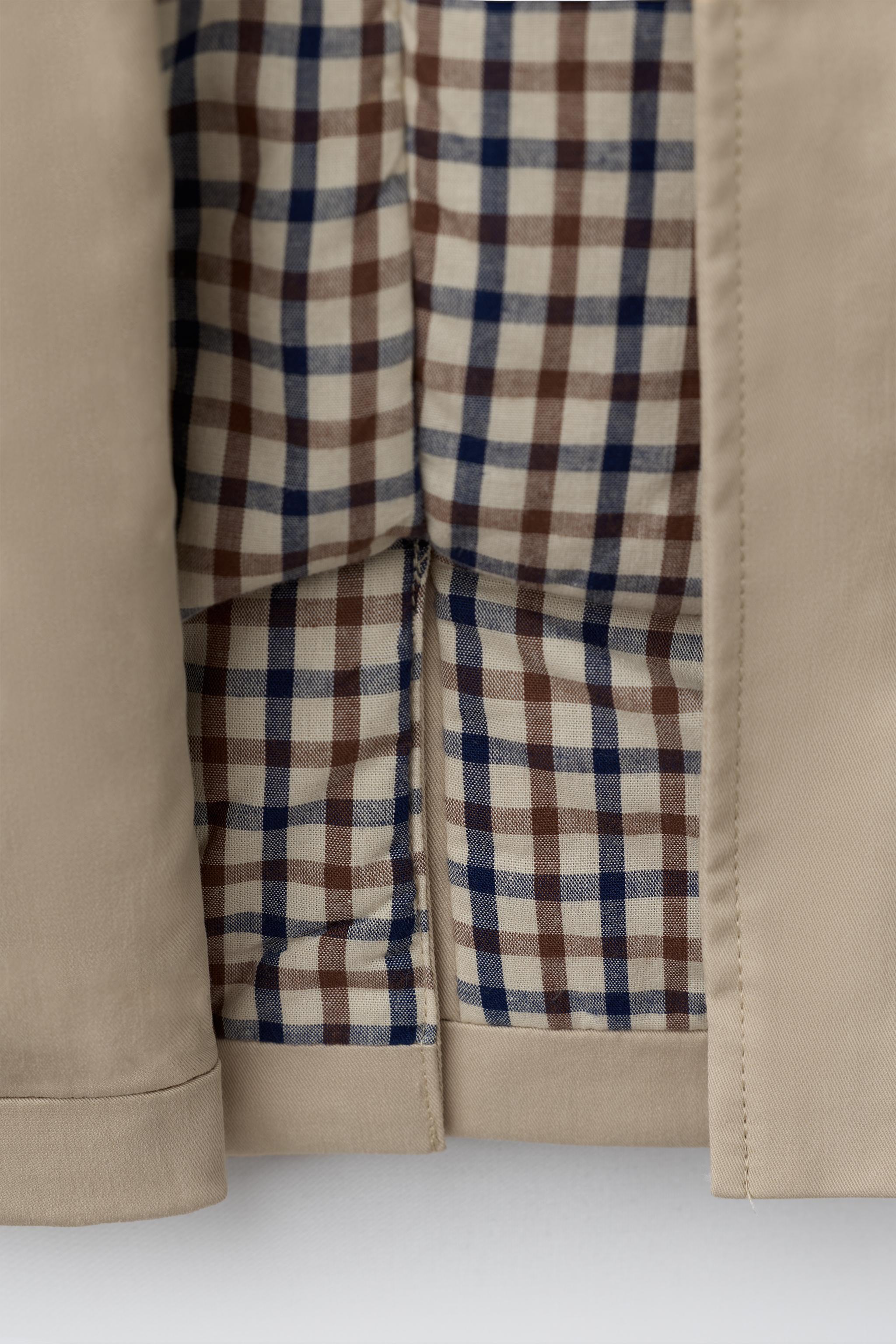 QUILTED PLAID LINED TRENCH COAT