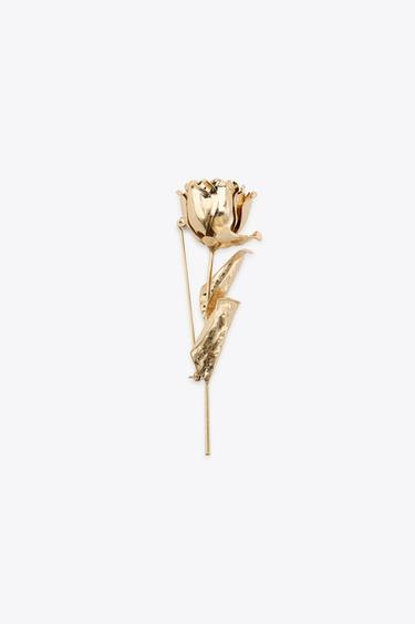 MAXI FLOR NEEDLE BROOCH - Golden by Zara - Image 4