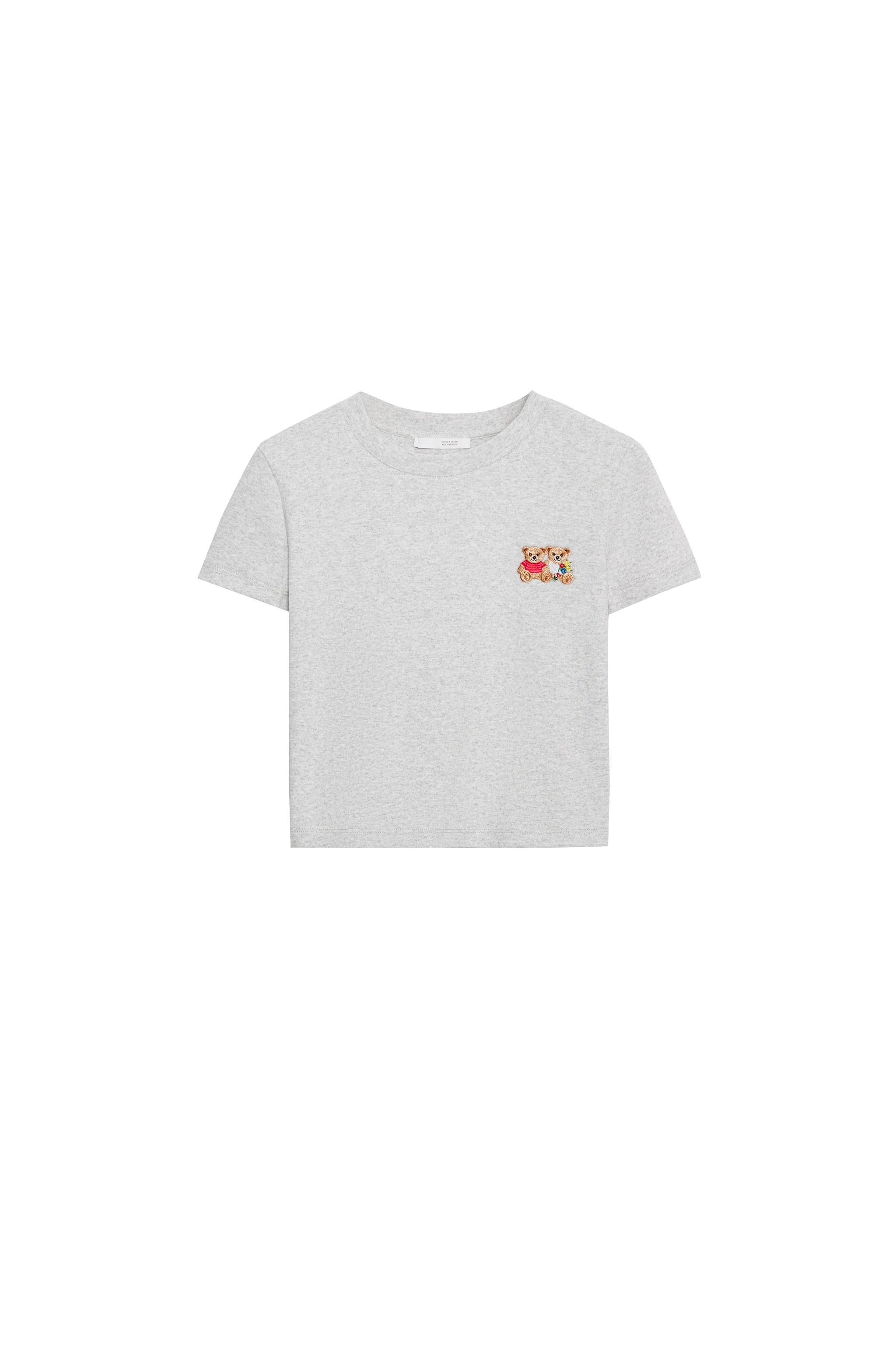 CAMISETA CORTA BORDADO OSO