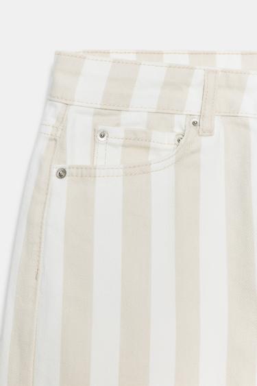 JEAN ZW COLLECTION TAPERED TAILLE NORMALE RAYURES - Écru moyen de Zara - Image 6