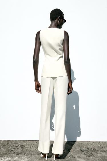 FLARE TROUSERS - Ecru by Zara - Image 4