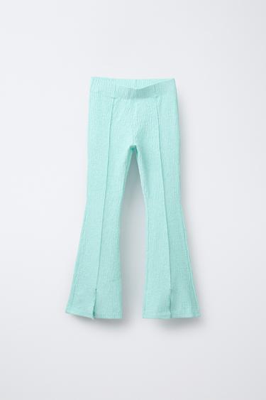 FLARE TROUSERS WITH VENTS - Turquoise by Zara