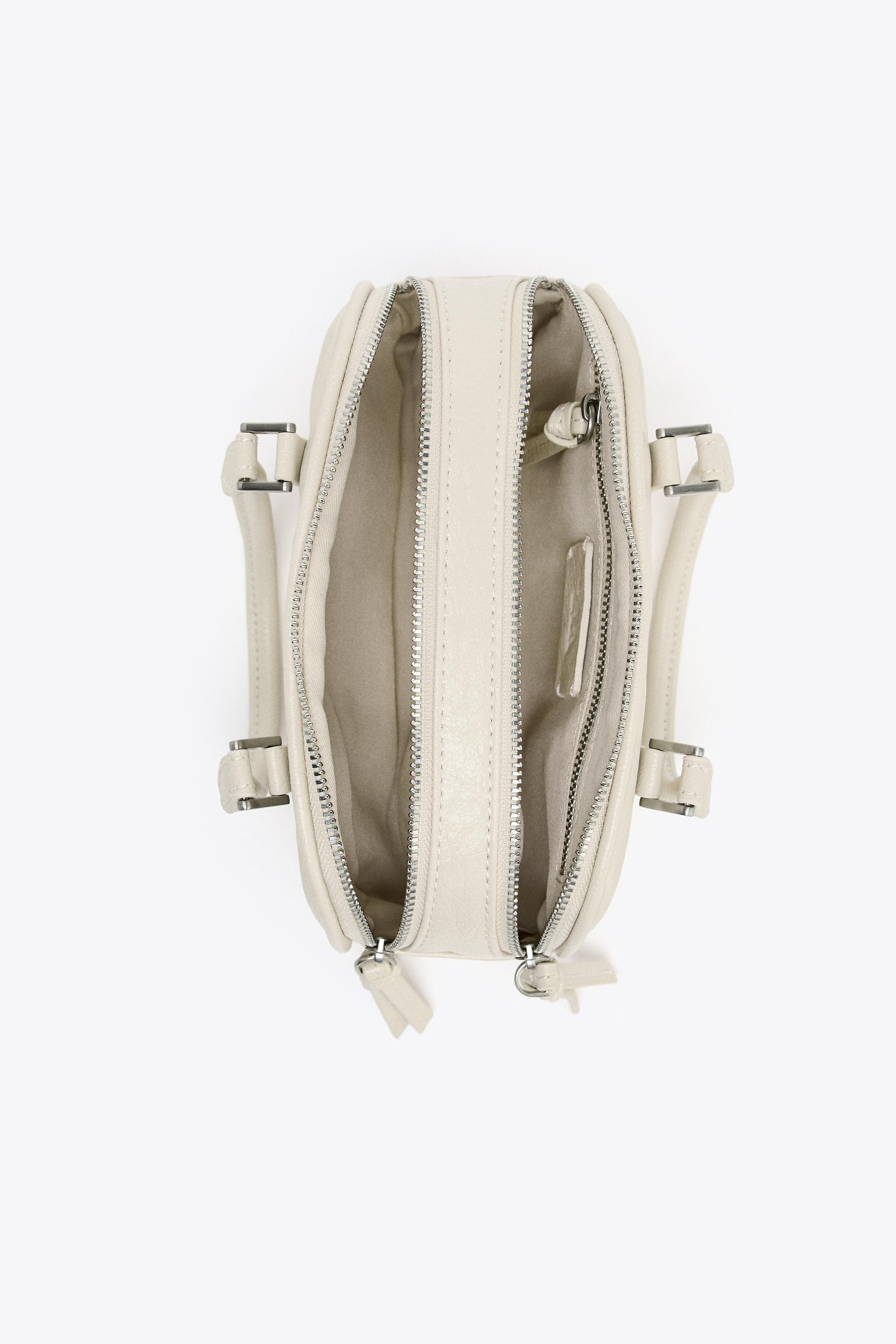 ZARA ミニボストンバッグ 6540/610 MINI BOWLING BAG - Ecru | ZARA United States