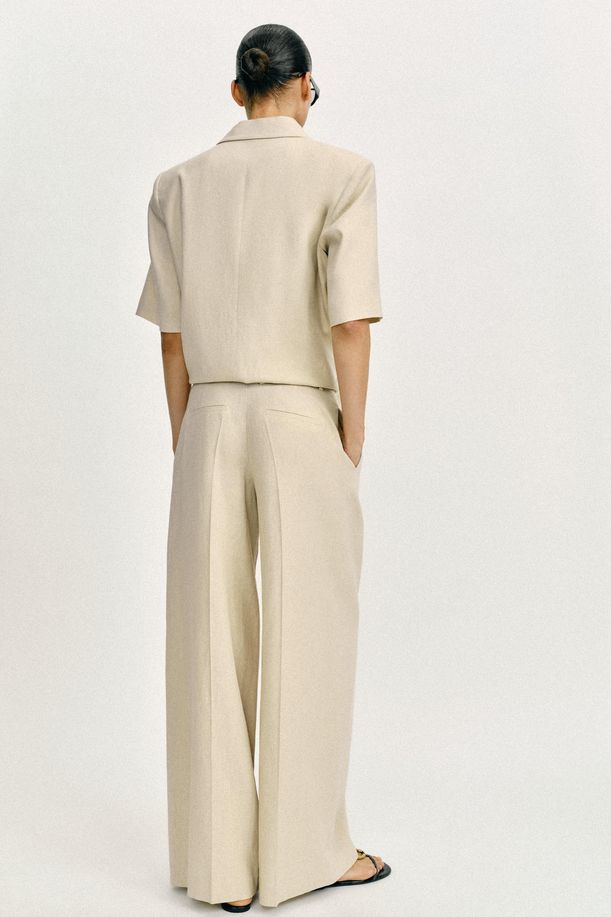 WIDE LEG LINEN PANTS