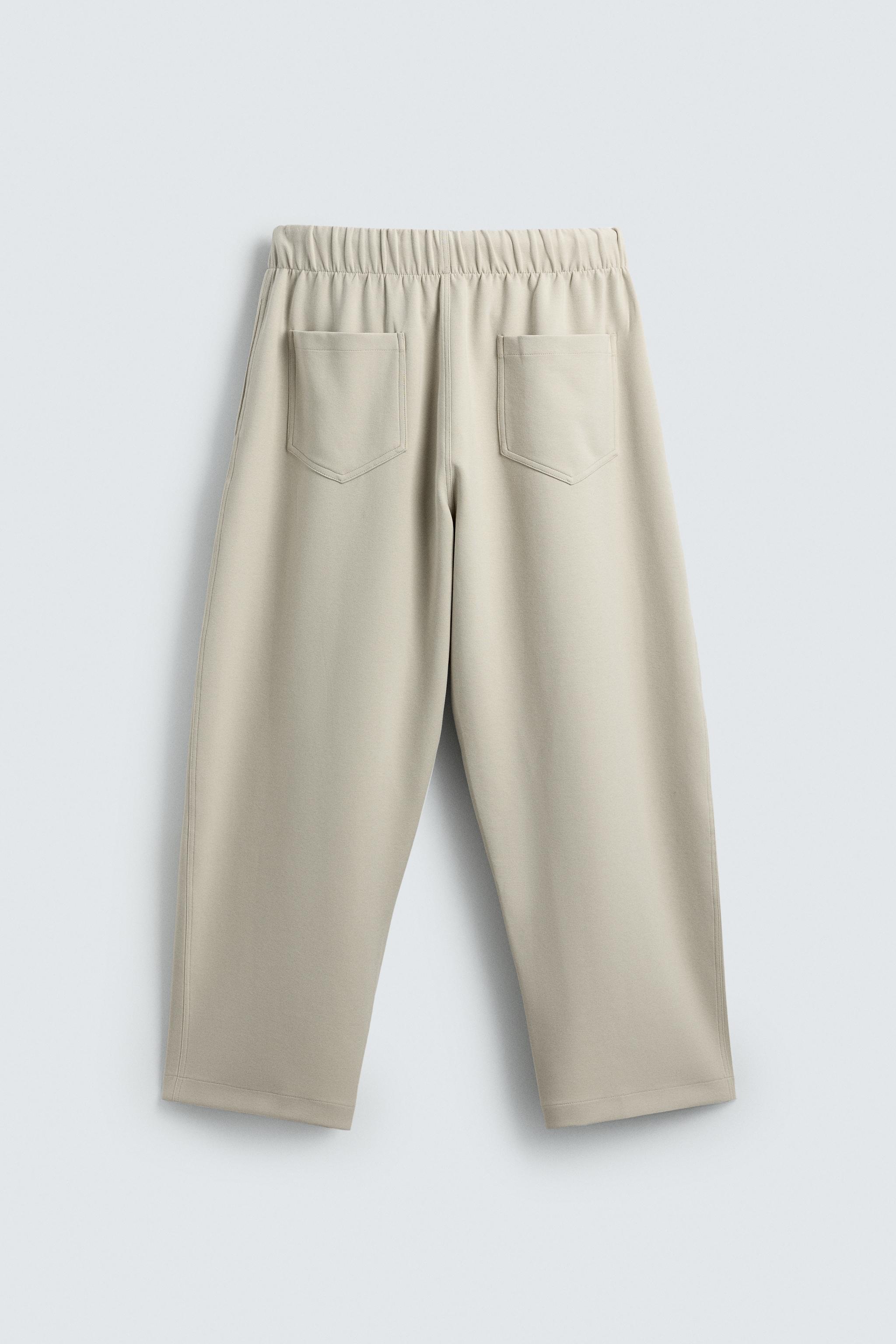INTERLOCK PLEATED PANTS - stone | ZARA United States