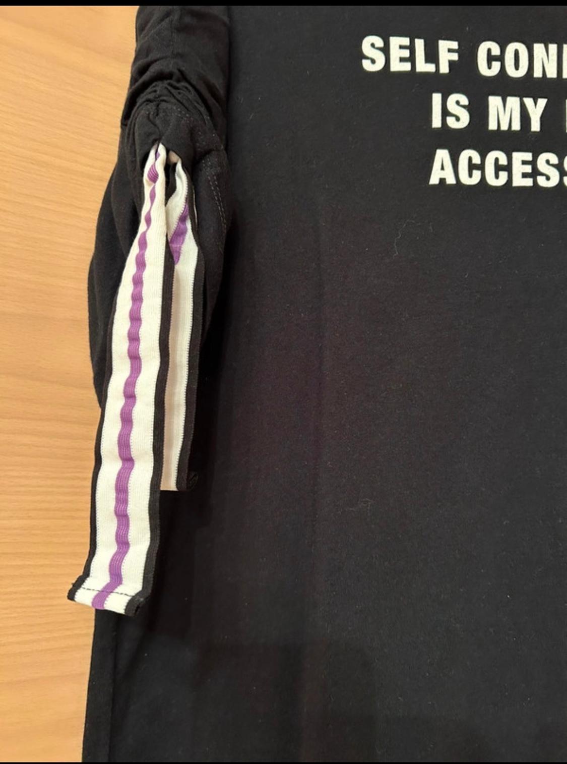 SLOGAN T-SHIRT WITH GATHERED SLEEVES - Image 3