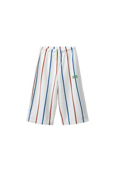 STRIPED TEXTURED TROUSERS - Ecru by Zara