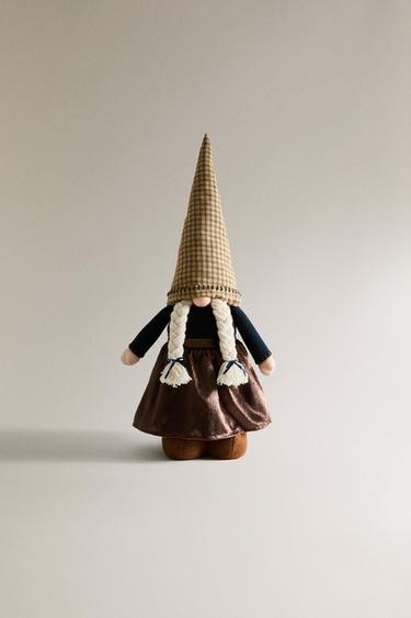 GNOME WITH BRAIDS CHRISTMAS DECORATION - Brown by Zara - Image 2