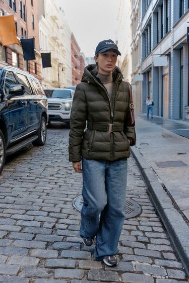 WATER-REPELLENT WINDPROOF FITTED SHORT ANORAK - Khaki by Zara