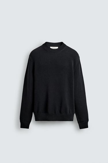 Zaras BOMULLSTRÖJA REGULAR FIT - Mörkt marinblå