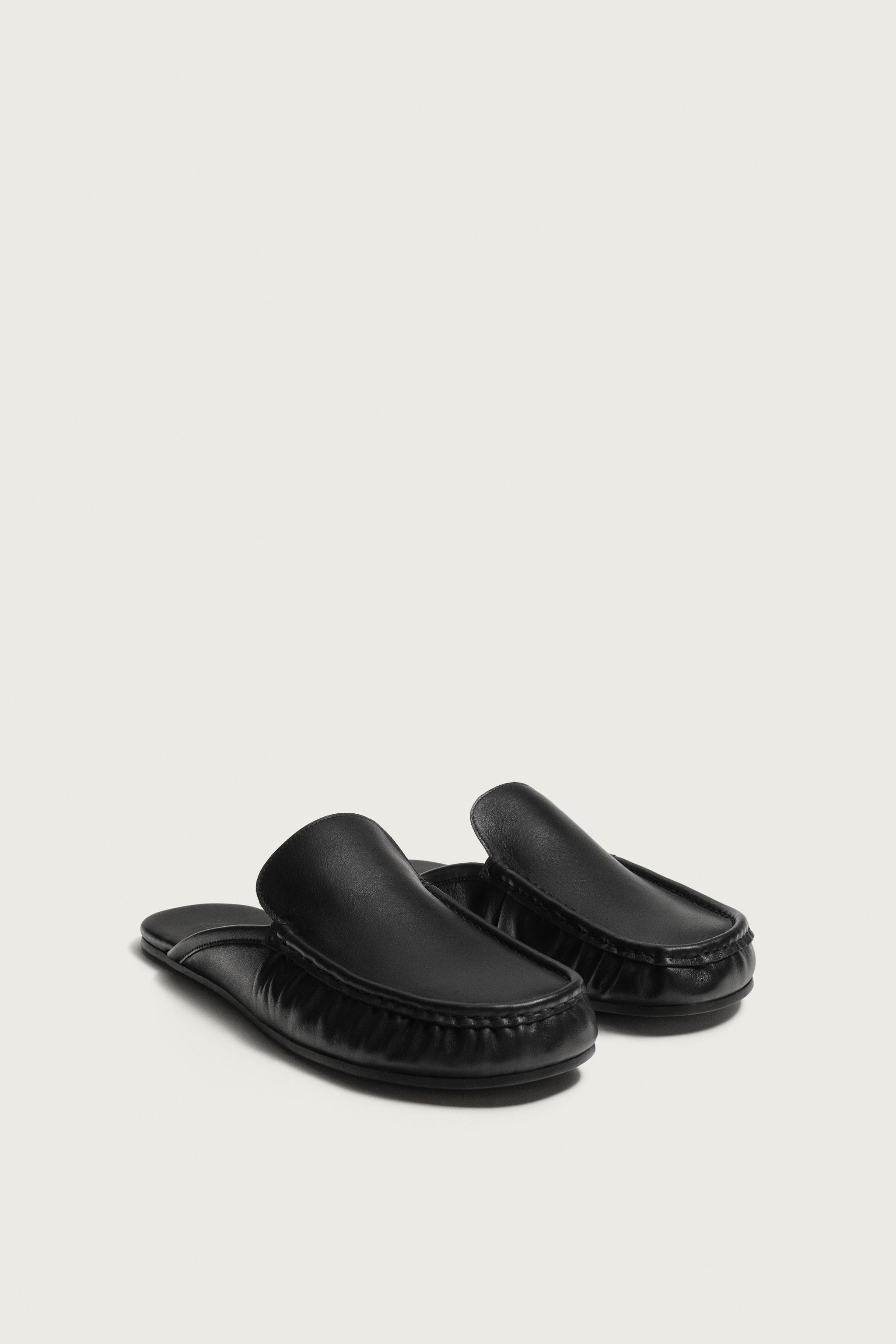 LEATHER SLINGBACK LOAFERS — Black (alternate view)