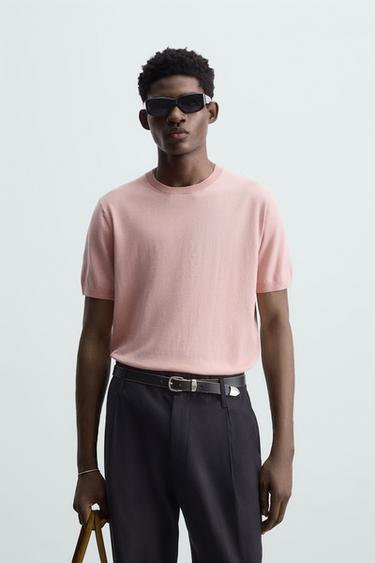 KNIT T-SHIRT - Pink by Zara