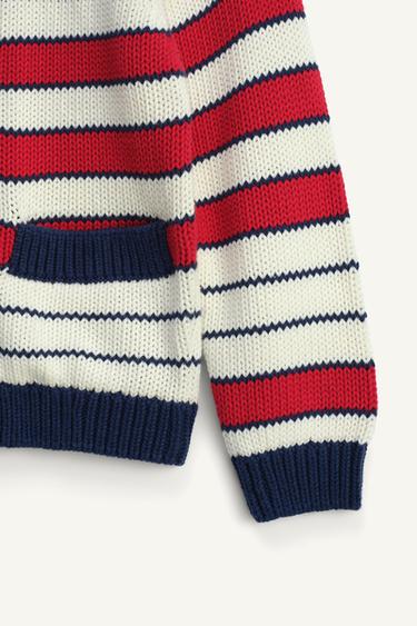 GILET EN MAILLE À RAYURES ÉDITION LIMITÉE - Bleu / Blanc de Zara - Image 7