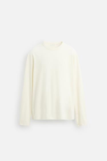 COTTON - HEMP T-SHIRT - Ecru by Zara - Image 6