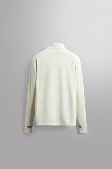 T-SHIRT TECHNIQUE COL ZIPPÉ - Blanc cassé de Zara - Image 8