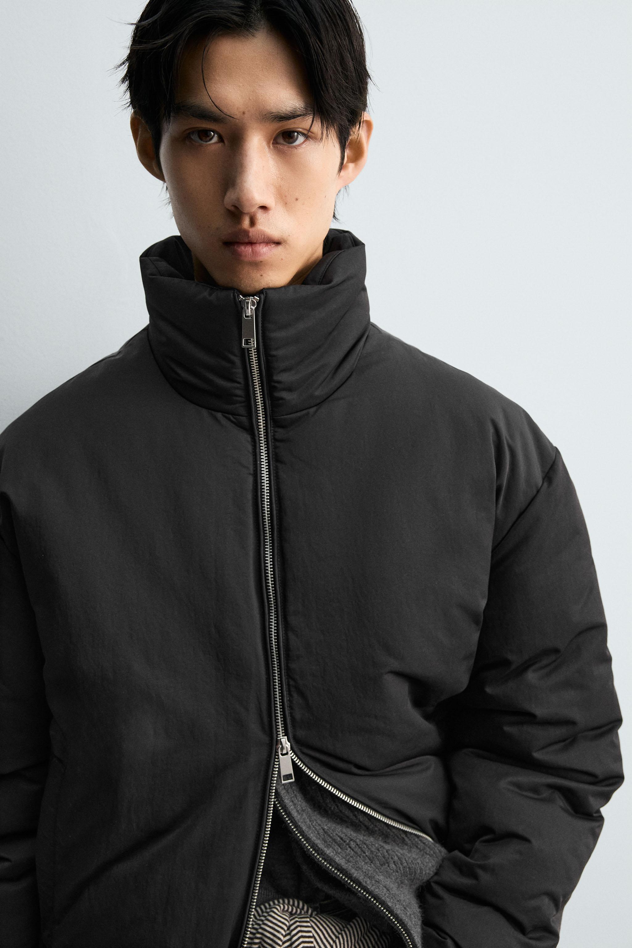 撥水加工パフジャケット - ブラック | ZARA Japan / 日本