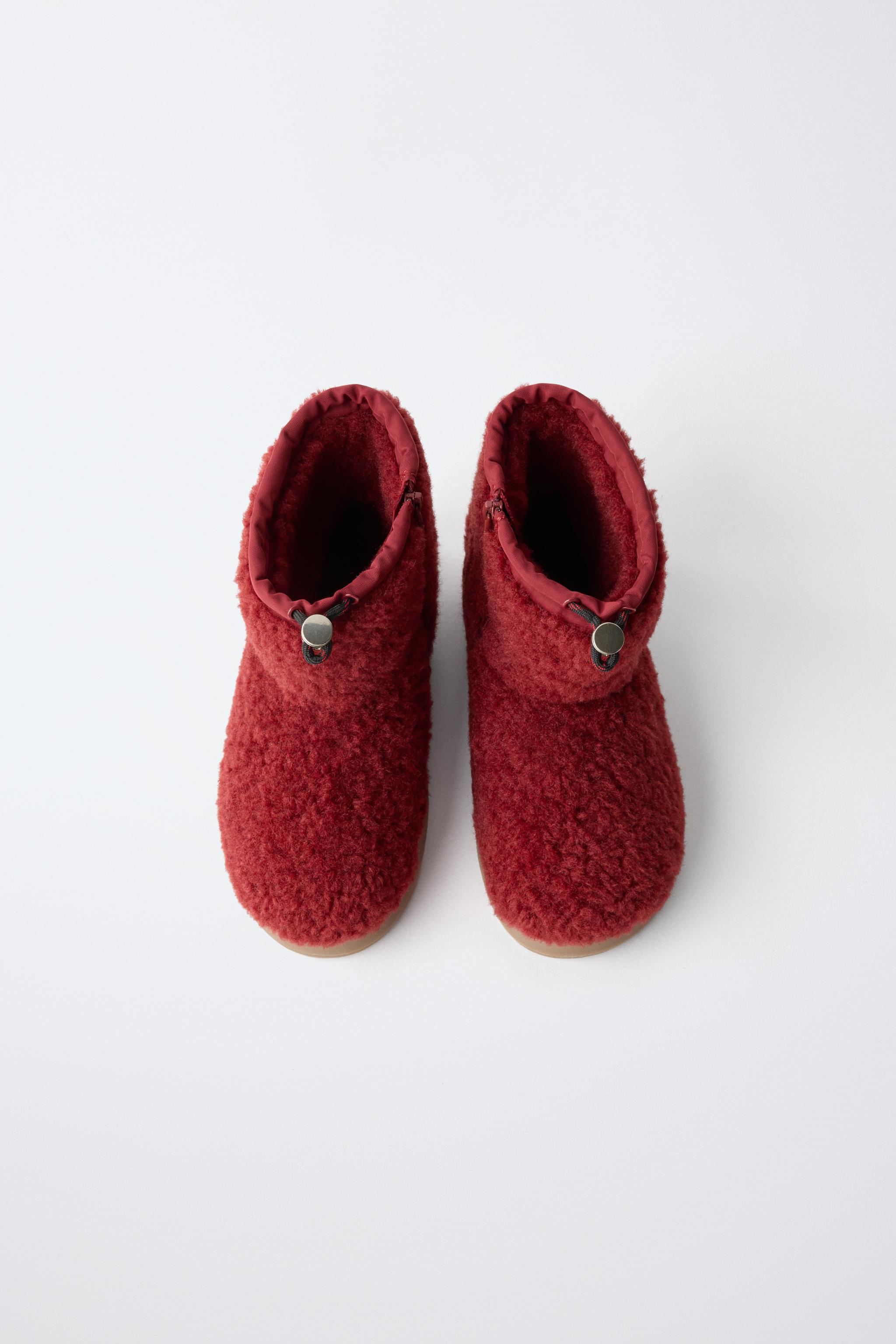 BOTTINES EFFET MOUTON COULEUR