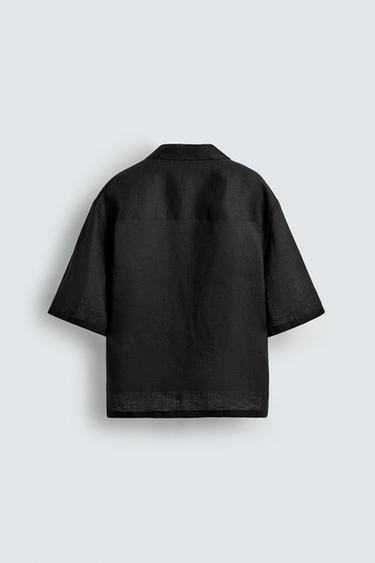 CHEMISE KIMONO 100 % LIN - Noir de Zara - Image 8