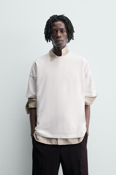 T-SHIRT IMPRIMÉ PÊCHE - Blanc de Zara - Image 1