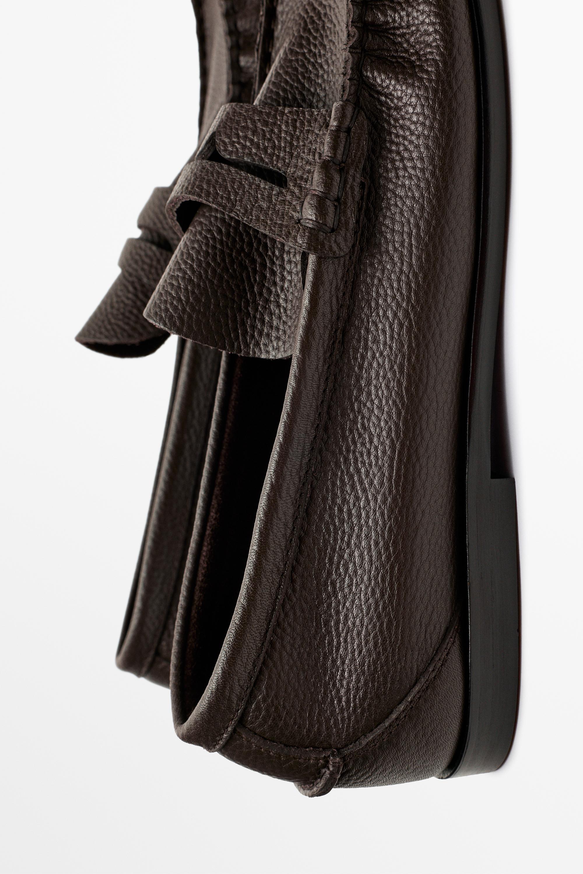 Mocassin froncé en cuir souple