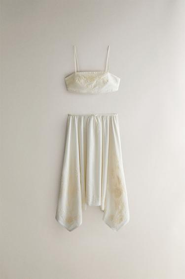 EMBROIDERED TOP - Ecru by Zara - Image 3