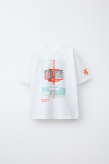 Zara TRAFFIC LIGHT PHOTO T-SHIRT - White