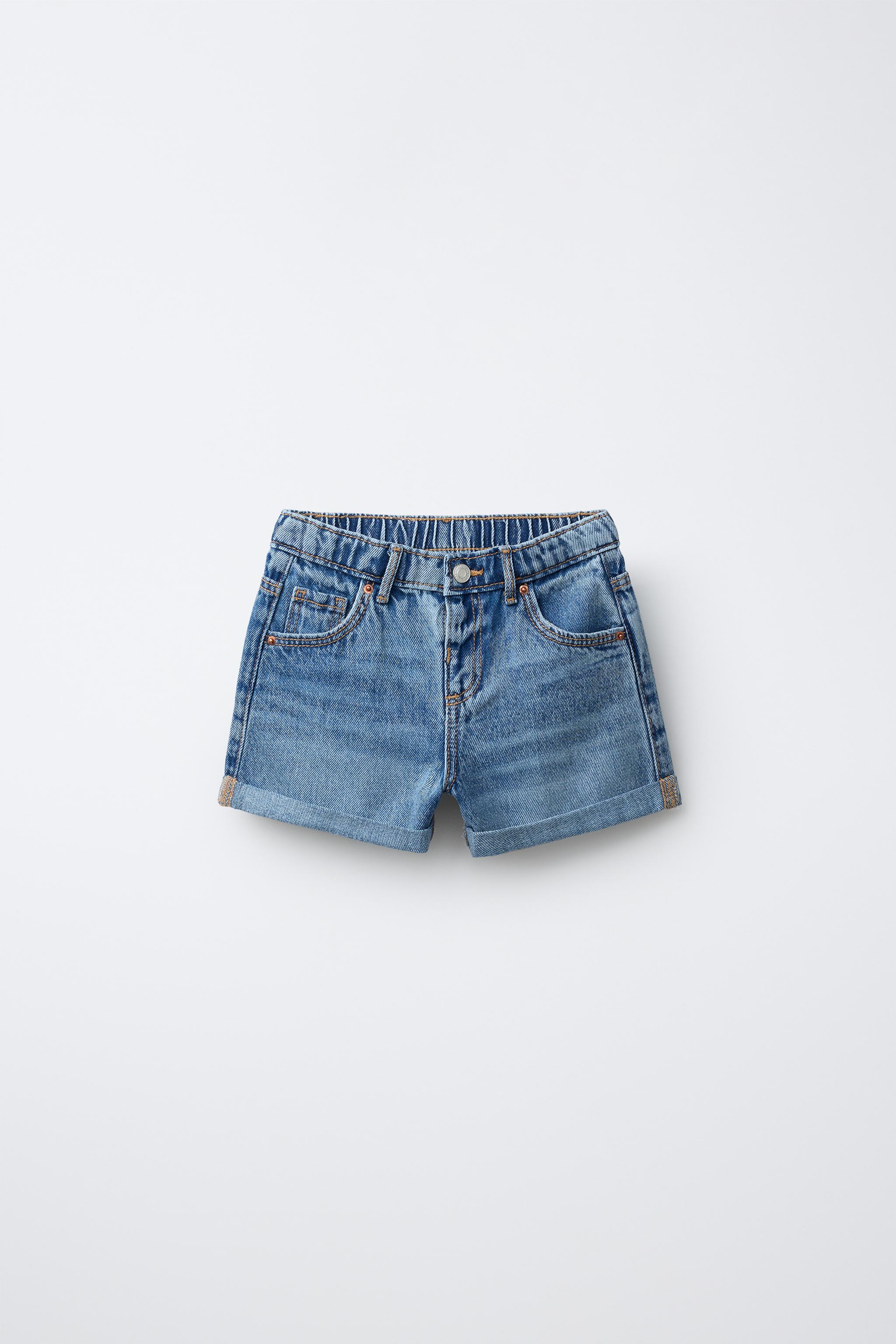 マムフィットデニムバミューダパンツ - ミディアムブルー | ZARA Japan