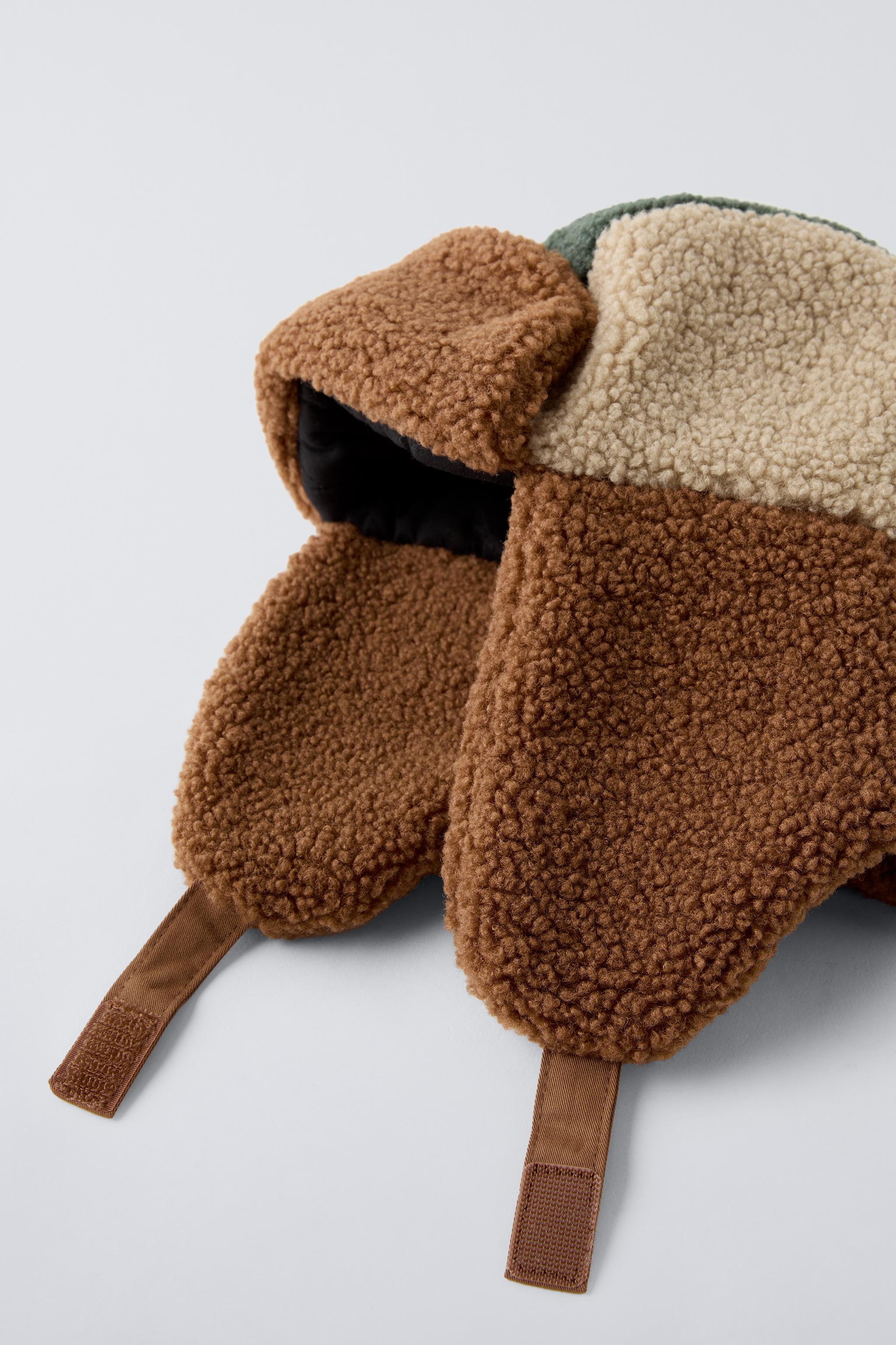 FAUX SHEARLING CAP - Brown | ZARA United States