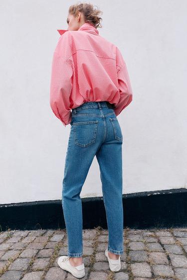 JEAN Z1975 MOM FIT TAILLE HAUTE RAYURE REPASSÉE - Bleu moyen de Zara - Image 5