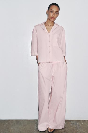 ZW COLLECTION WIDE-LEG TROUSERS - Pink by Zara - Image 3