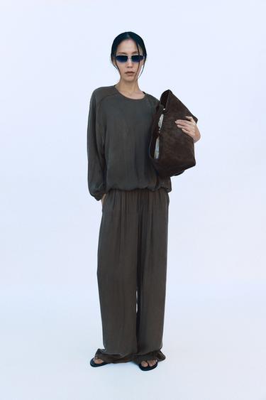 ZW COLLECTION FLOWING TOP - Grey by Zara