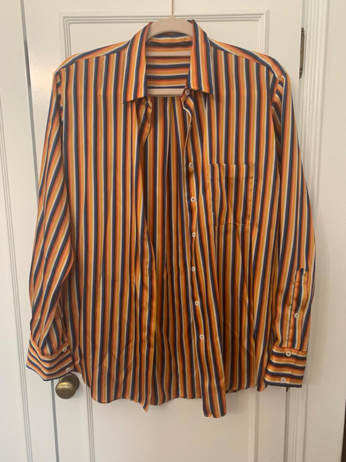 STRIPED SATIN SHIRT