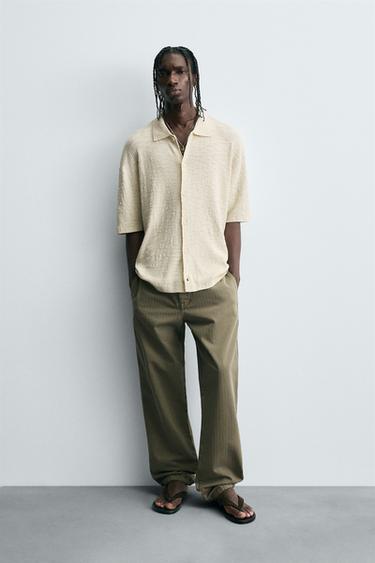 IRREGULAR KNIT SHIRT - Oyster-white by Zara