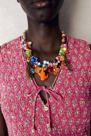 MULTICOLOURED BEAD NECKLACE - Multicoloured by Zara