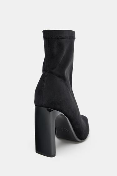 BOTTINES EFFET VELOURS - Noir de Zara - Image 3