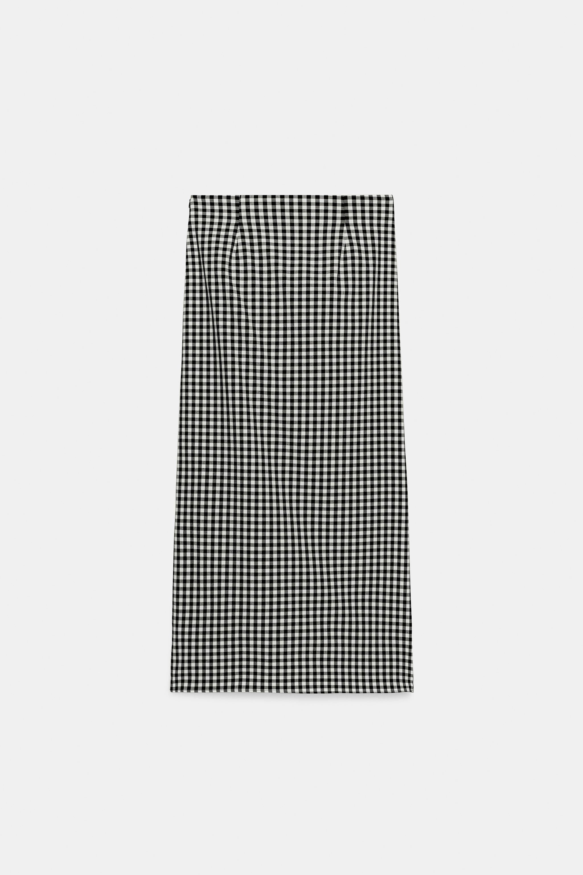 JUPE À CARREAUX VICHY DRAPÉE