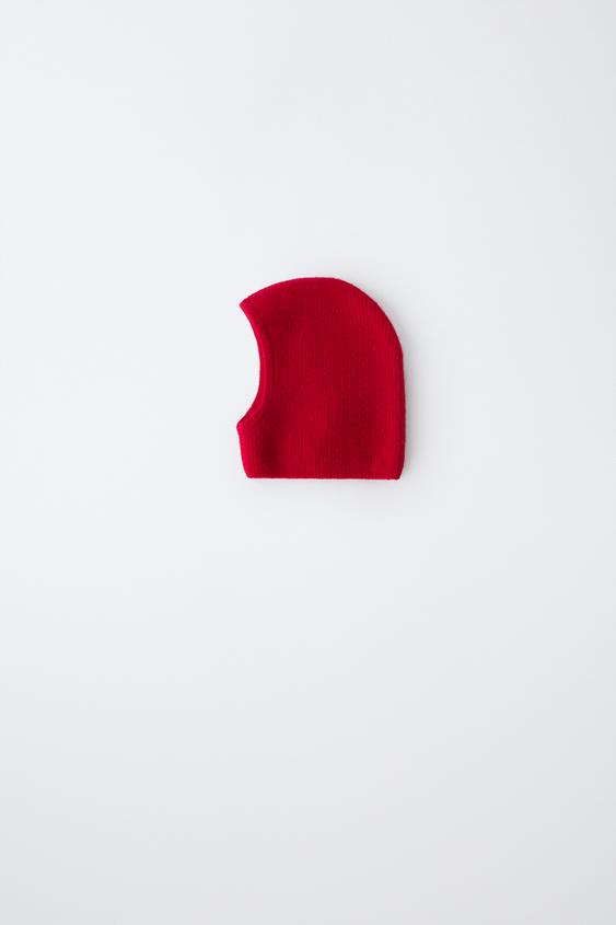 ნაქსოვი ბალაკლავა 100% ქაშმირი - Zara-ს Red - სურათი 0