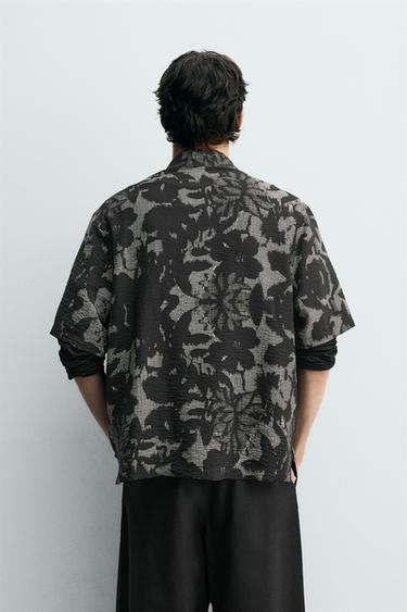 FLOWING CONTRAST PRINT SHIRT - Black by Zara - Image 2