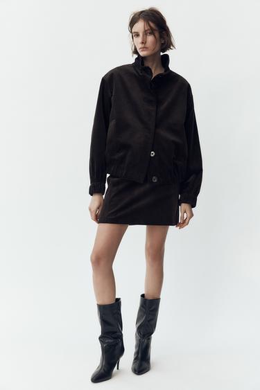 CORDUROY BOMBER JACKET - Dark brown by Zara - Image 0