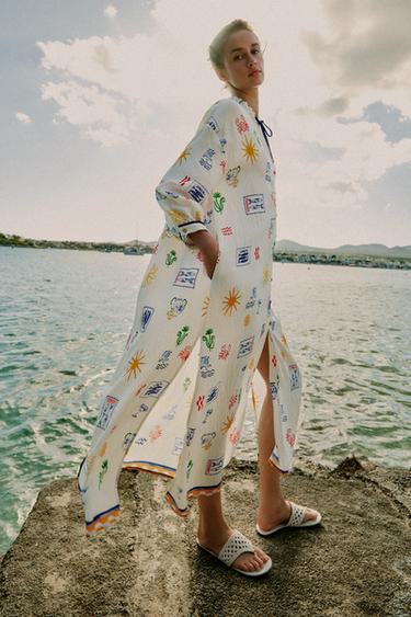 ROBE LONGUE IMPRIMÉE - Multicolore de Zara - Image 5