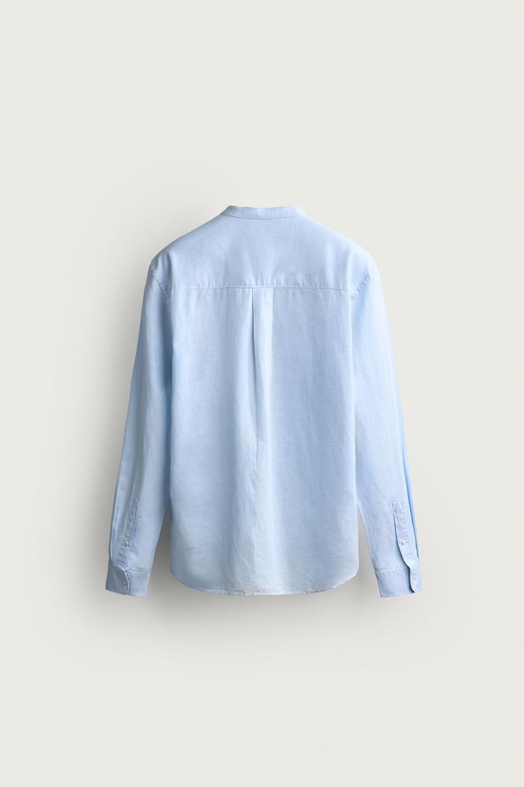 Camisa de lino y algodón de corte relajado 7