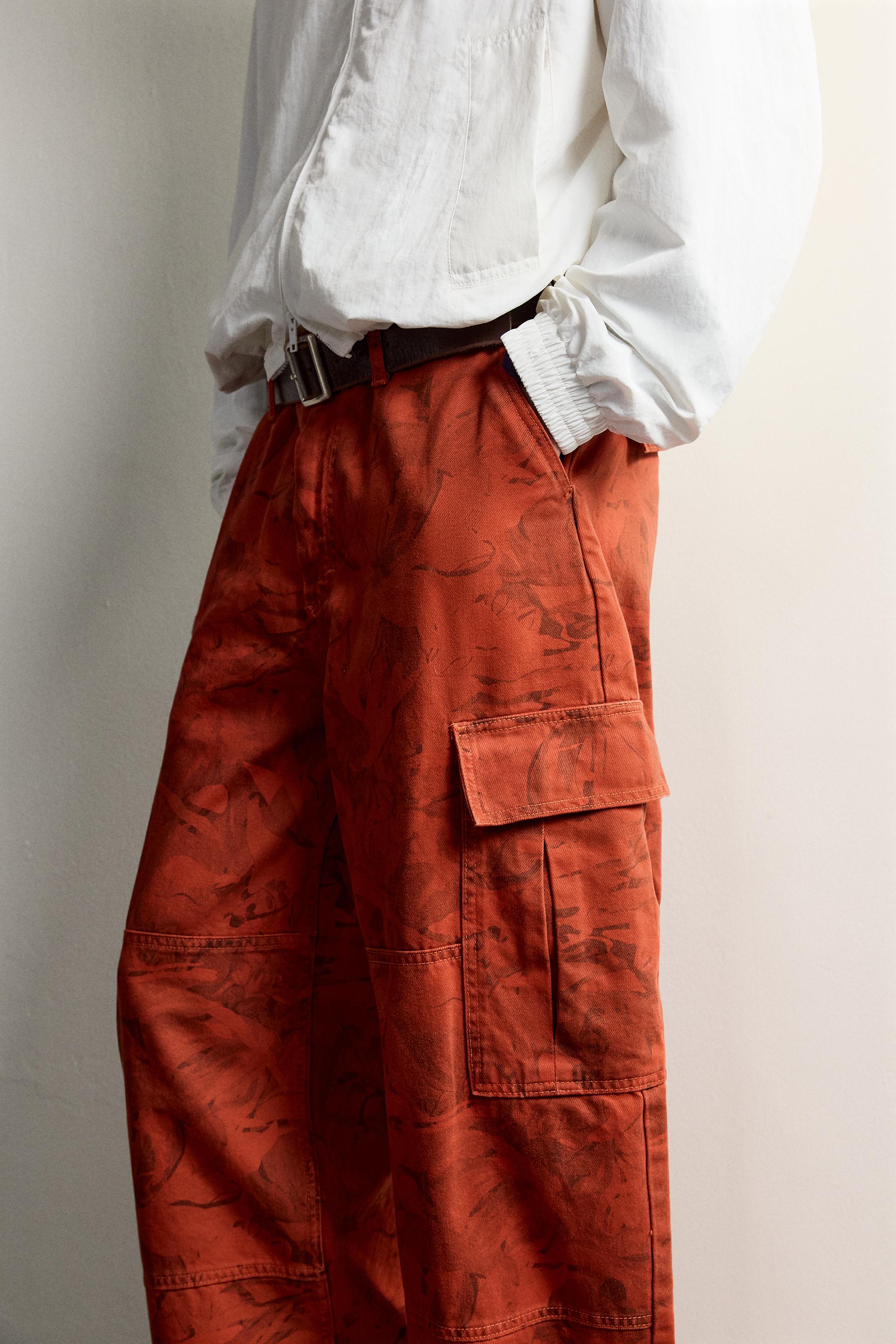 ABSTRACT-PRINT BALLOON-FIT CARGO PANTS