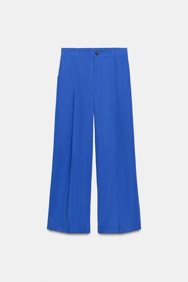 HIGH-WAIST PLEATED TROUSERS - Bluish by Zara