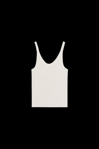 CAMISETA COMBINADA TUL - Vainilla de Zara - Imagen 0