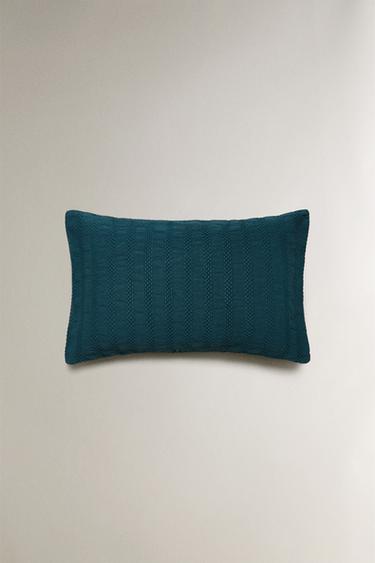 CHILDREN'S STRIPED TEXTURED CUSHION COVER - Blue by Zara
